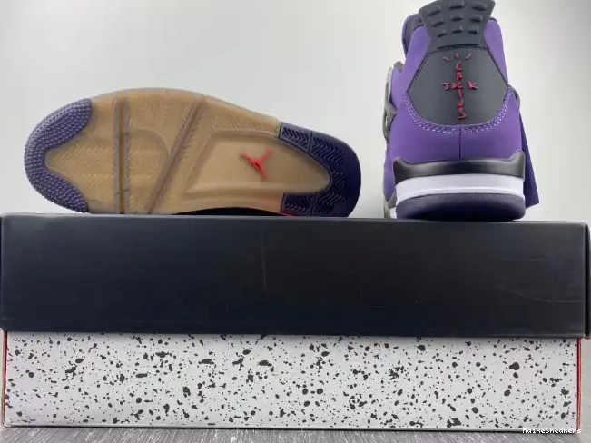 MaikeSneakers LN4 Retro 766296 Purple and 4 Travis (Friends Jordan Family) Scott 0420
